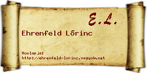 Ehrenfeld Lőrinc névjegykártya